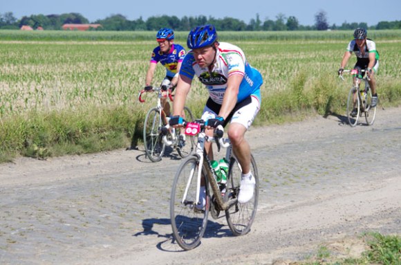 Paris Roubaix Cyclo 2014 - Pavé de Gruson - Cyclistes