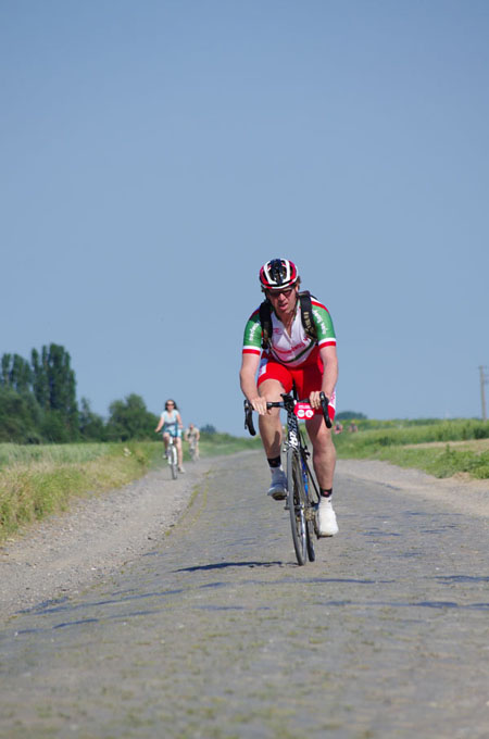 Paris Roubaix Cyclo 2014 - Pavé de Gruson - Cyclistes