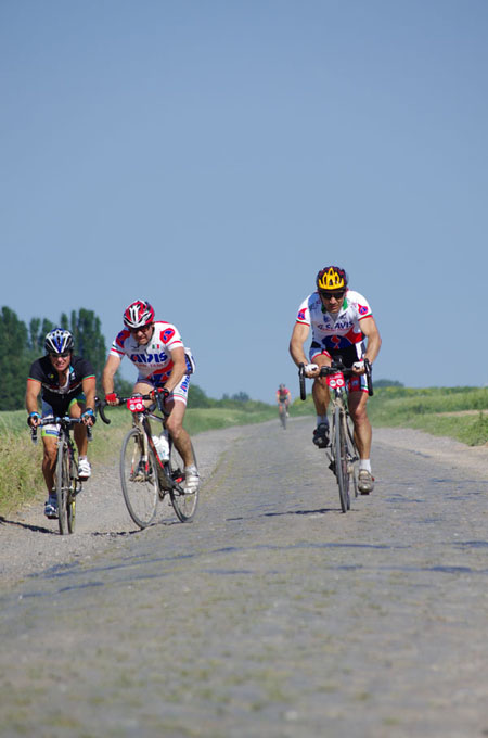 Paris Roubaix Cyclo 2014 - Pavé de Gruson - Cyclistes