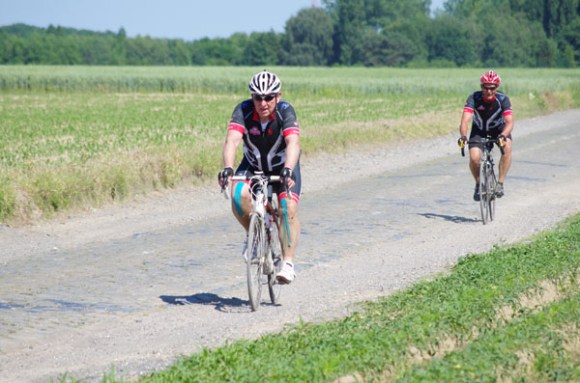 Paris Roubaix Cyclo 2014 - Pavé de Gruson - Cyclistes