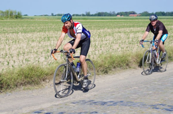 Paris Roubaix Cyclo 2014 - Pavé de Gruson - Cyclistes