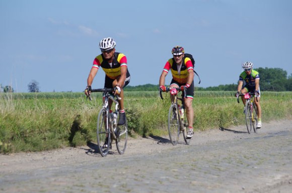 Paris Roubaix Cyclo 2014 - Pavé de Gruson - Cyclistes