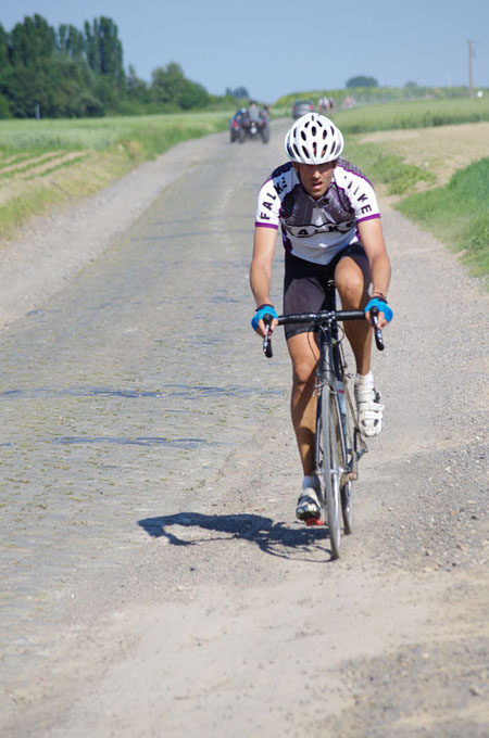 Paris Roubaix Cyclo 2014 - Pavé de Gruson - Cyclistes