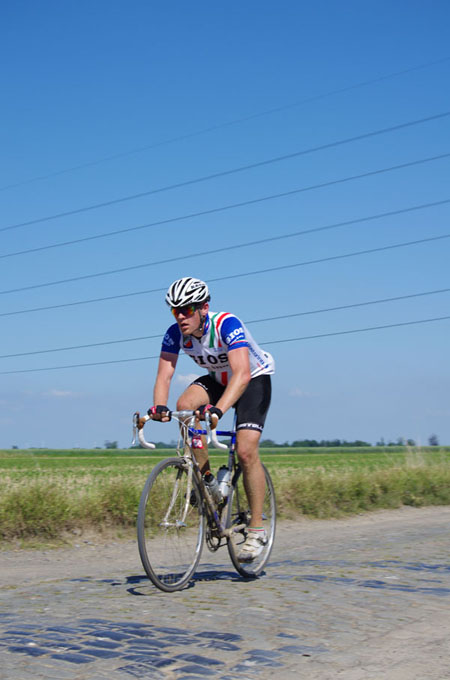 Paris Roubaix Cyclo 2014 - Pavé de Gruson - Cyclistes