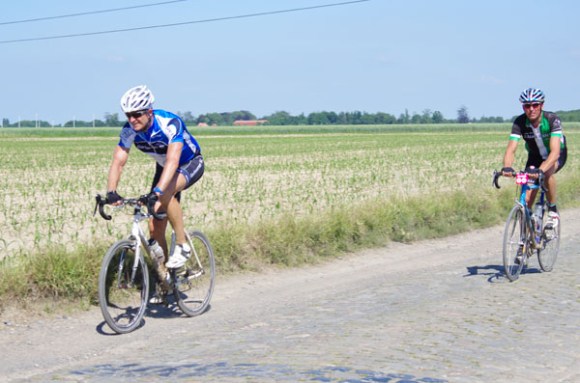 Paris Roubaix Cyclo 2014 - Pavé de Gruson - Cyclistes